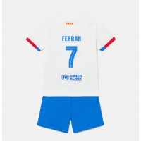 Koszulka piłkarska Barcelona Ferran Torres #7 Strój wyjazdowy dla dzieci 2023-24 tanio Krótki Rękaw (+ Krótkie spodenki)